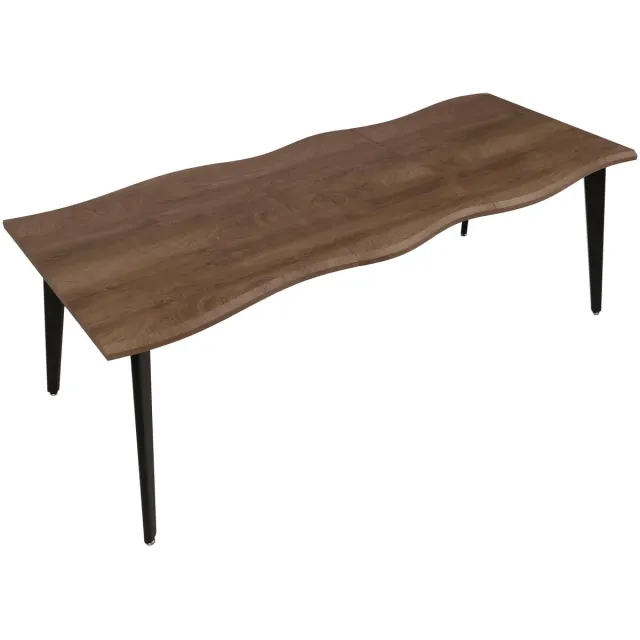 MCW Eettafel MCW-O60, uitschuifbare eettafel, ijzer MDF uitschuifbaar 160-220 cm ~ licht eikenlook