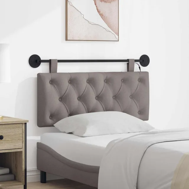 vidaXL Hangend hoofdbord Taupe Stof