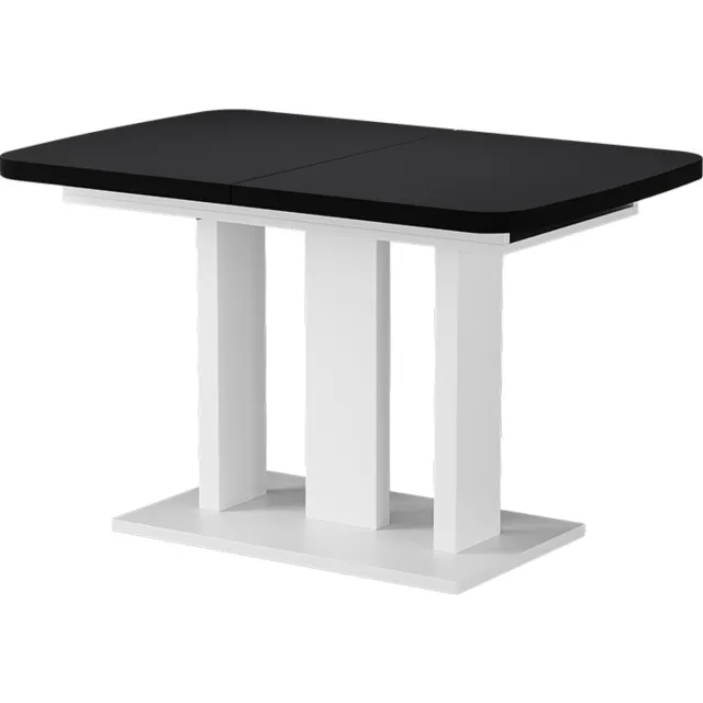 Vicco Eettafel Fenaro, Zwart/Wit, 120-160 x 80 cm 2 delen