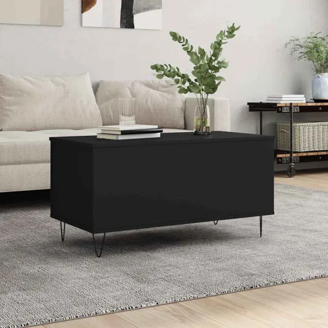 vidaXL Salontafel 90x44,5x45 cm bewerkt hout zwart, foto 2