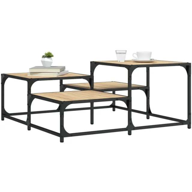 vidaXL Salontafel 87,5x87,5x40 cm bewerkt hout sonoma eikenkleurig Bruin