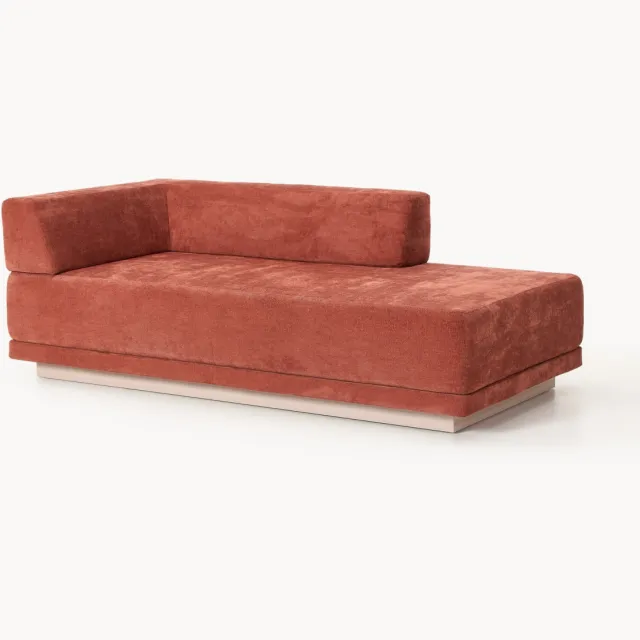 Westwing Collection Hoek chaise longue module Colin Beige, Wijnrood