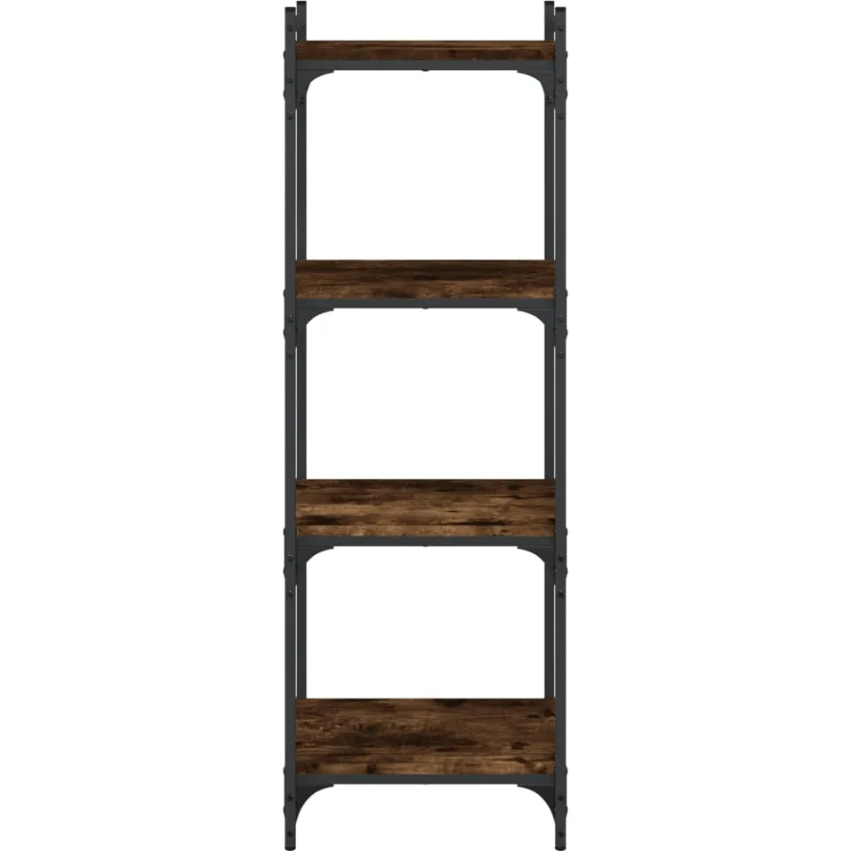 vidaXL Boekenkast 4-laags 40x30x120 cm bewerkt hout gerookt eikenkleur Bruin