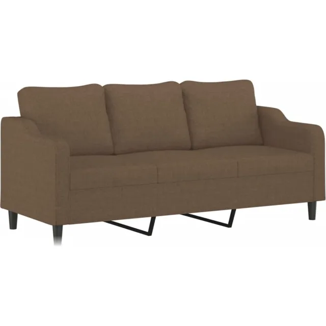 vidaXL Driezitsbank - 180 - cm - stof - bruin