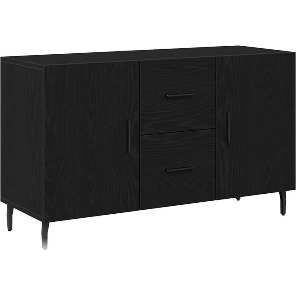 vidaXL Dressoir Zwart Eiken 100 x 36 x 60 cm Bewerkt hout, foto 3