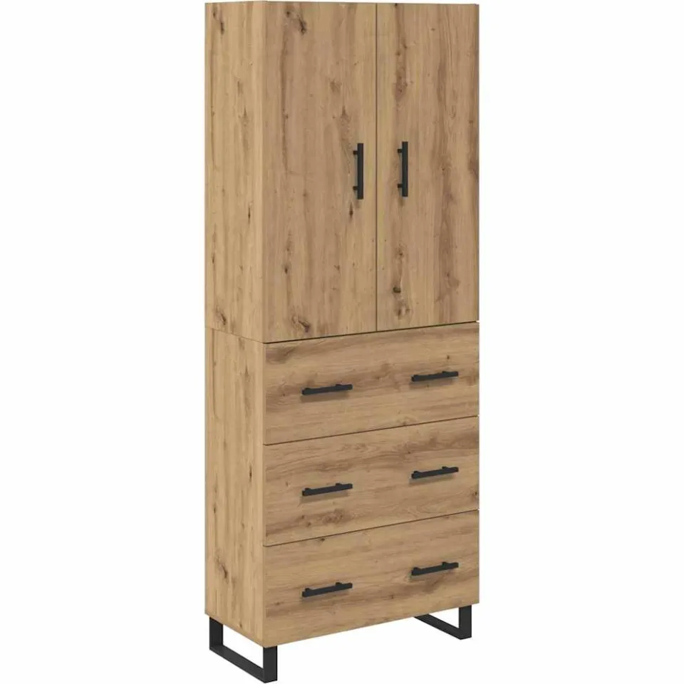 vidaXL Hoge kast 2 st Artisan Eiken 69,5 x 34 x 180 cm, foto 3
