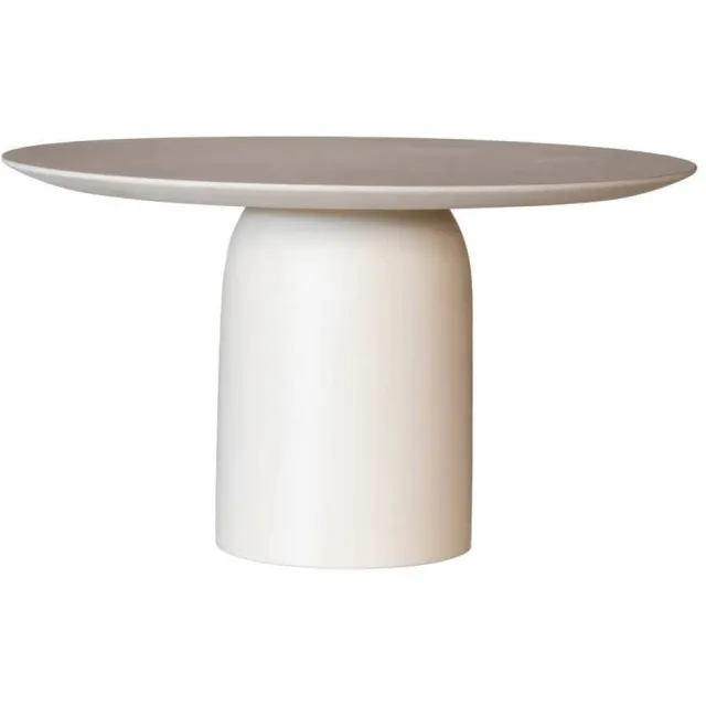 Giga Meubel Eettafel Dalarö - Rond Beige Composiet - 130cm