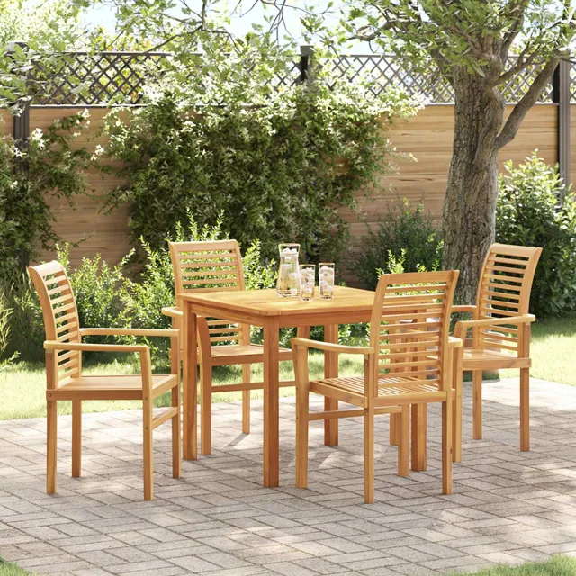 vidaXL Eetkamerstoel 4 st Massief Teakhout Bruin 62 x 55 x 94 cm