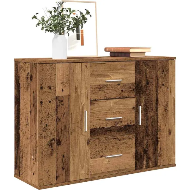 vidaXL Dressoir 90x29,5x65 cm bewerkt hout oud houtkleurig Bruin