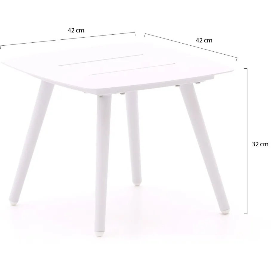 Bellagio tuinmeubelen Bellagio Cino lounge tuintafel 42x42x32cm wit, foto 2