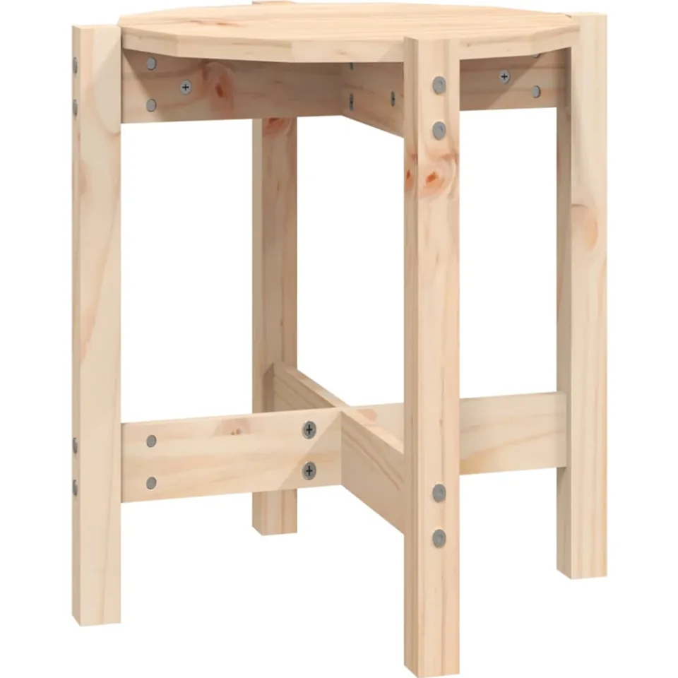 vidaXL Salontafel Ø 42,5x45 cm massief grenenhout Bruin