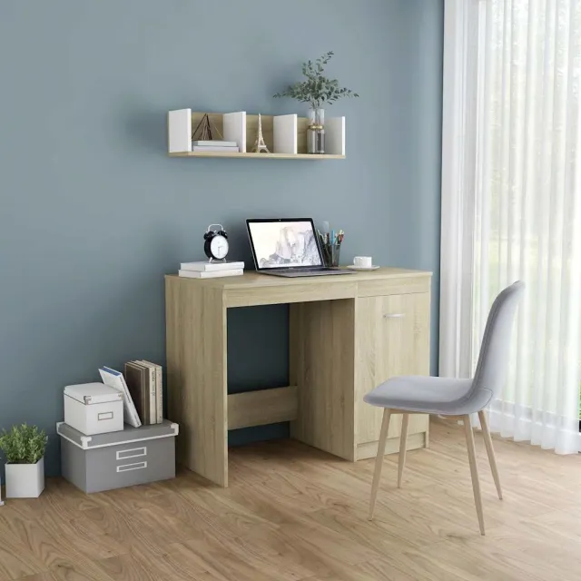 vidaXL Bureau 100x50x76 cm bewerkt hout sonoma eikenkleurig Bruin