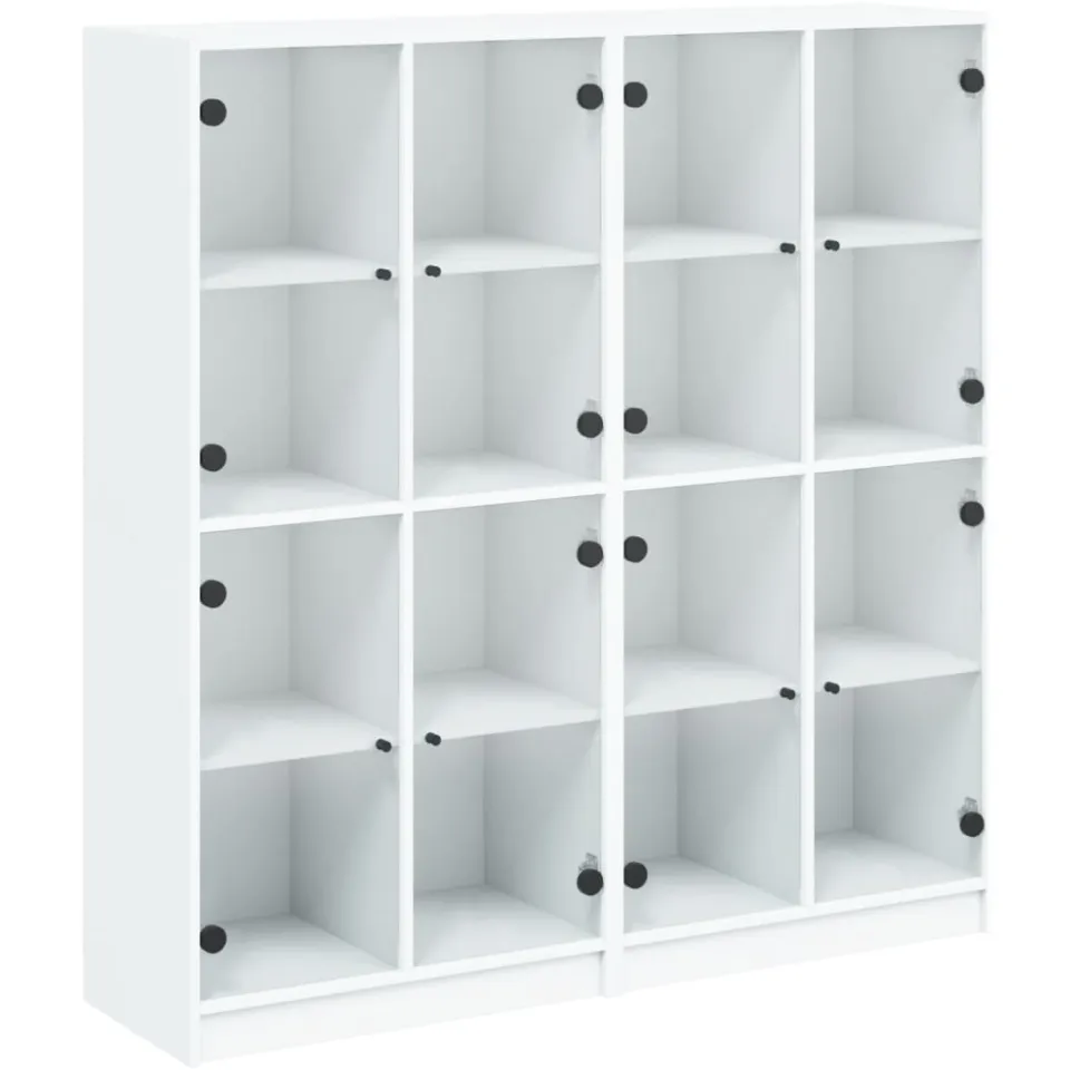 vidaXL Boekenkast met deuren 136x37x142 cm bewerkt hout wit