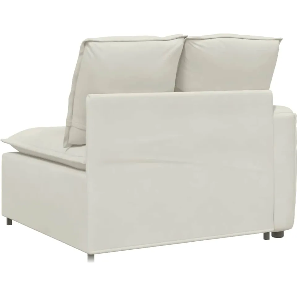 vidaXL Modulaire bank Armleuning eindmodule met kussens 100 cm crème, foto 4