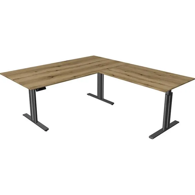 Kerkmann Hoekbureau Move-3 elegant eiken 200x220cm elektrisch verstelbaar eiken kleur