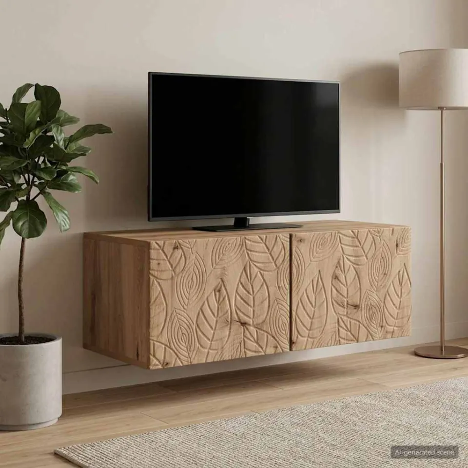 vidaXL Wandbeugel TV-kast 59,5 x 31 cm Artisanaal eiken Bewerkt hout, foto 3