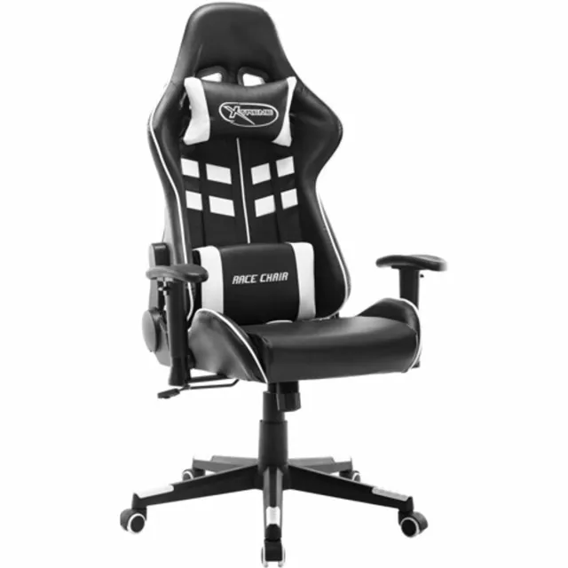 vidaXL Gamestoel - kunstleer - zwart - en - wit zwart en wit