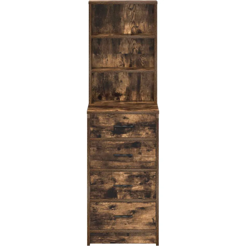 vidaXL Highboard Gerookt eiken 40 x 41 x 135 cm Bewerkt hout, foto 2