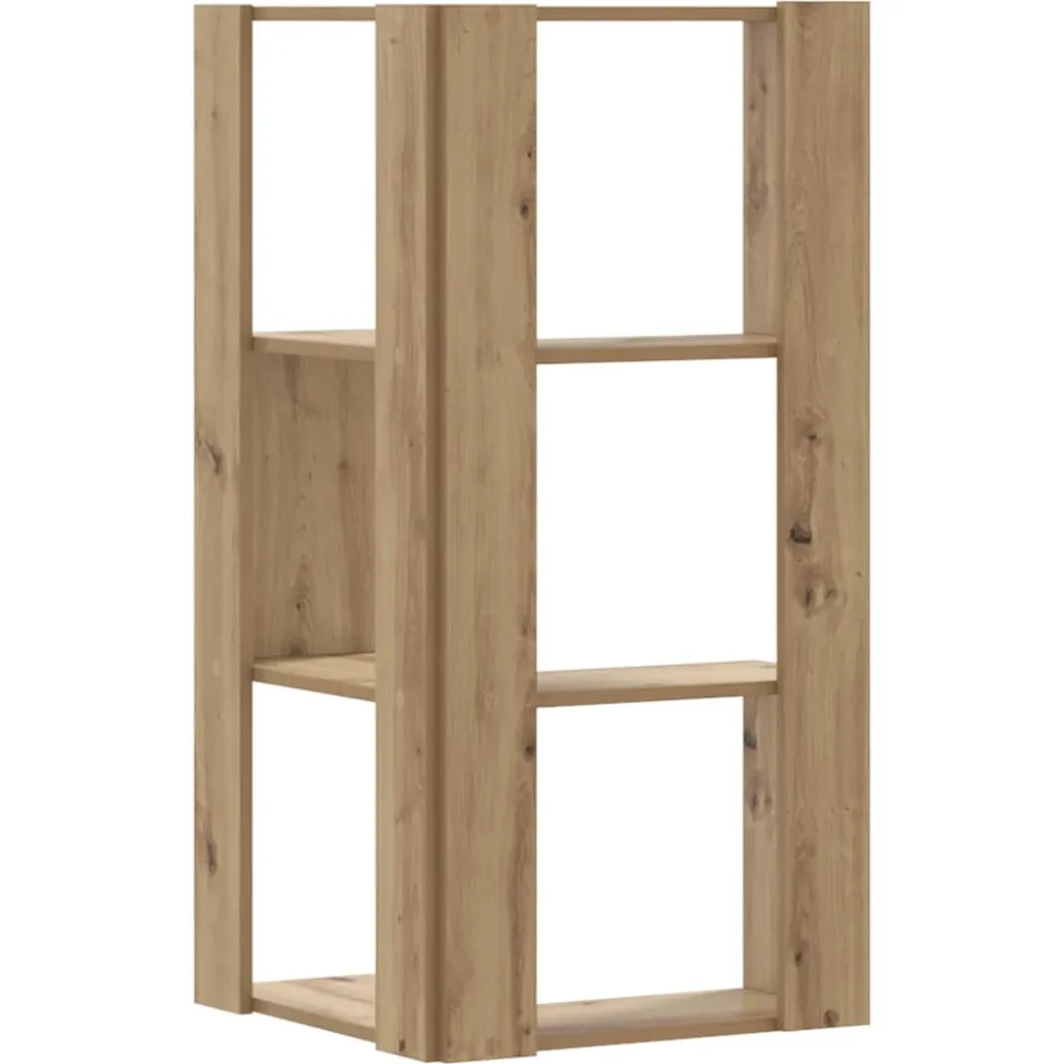 vidaXL Boekenkast 3-laags hoek 50x50x102 cm hout artisanaal eikenkleur, foto 4