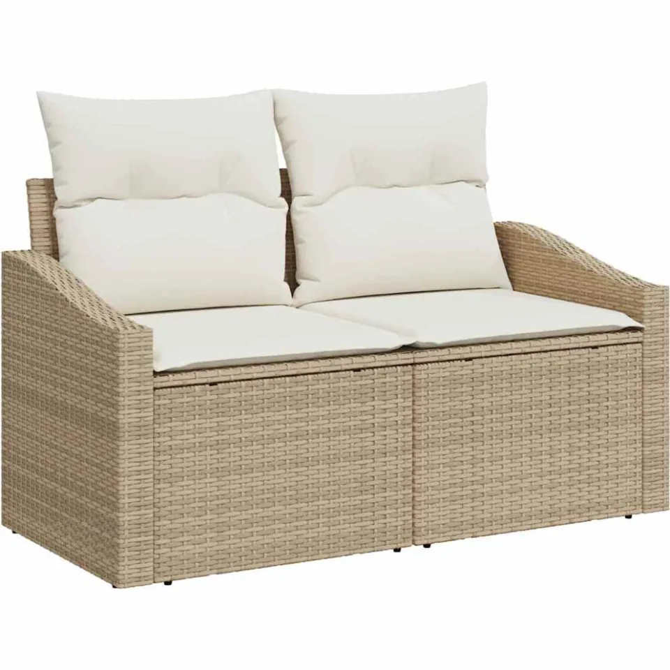 vidaXL Bankstel 10 st Beige poly rattan, foto 4