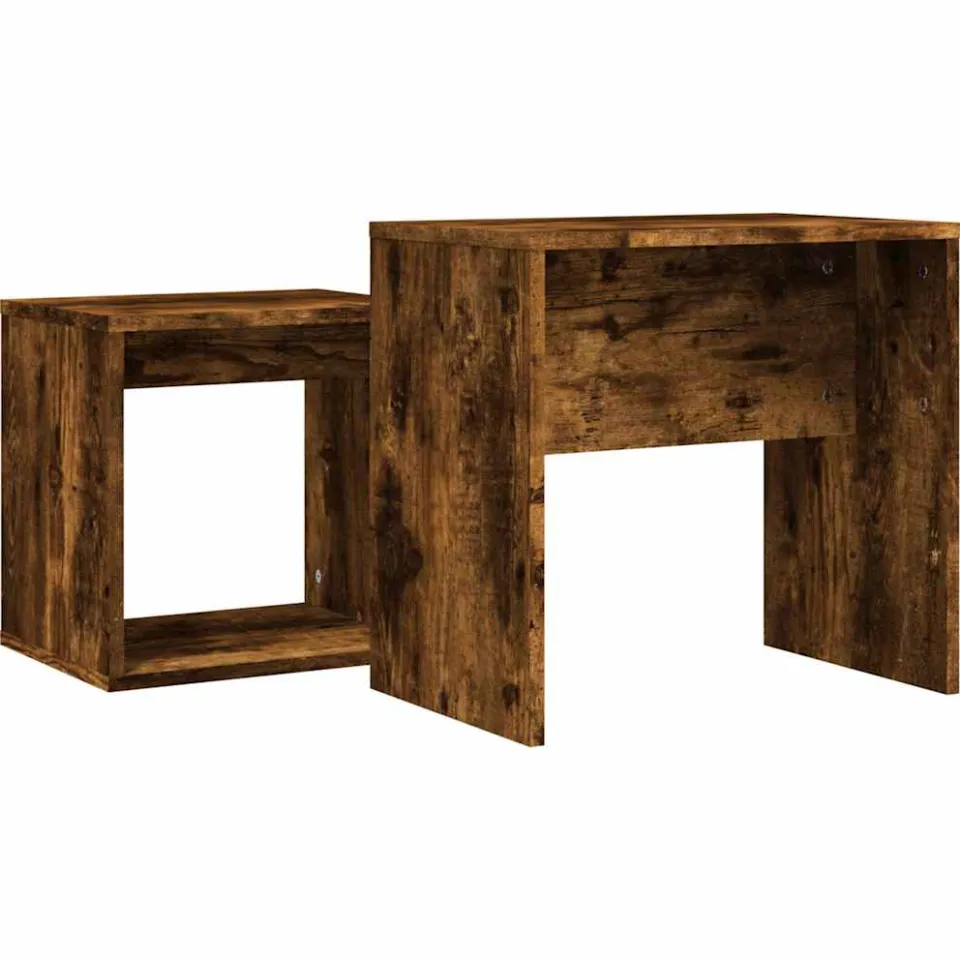 vidaXL 2-delige Tafeltjesset bewerkt hout gerookt eikenkleurig, foto 4