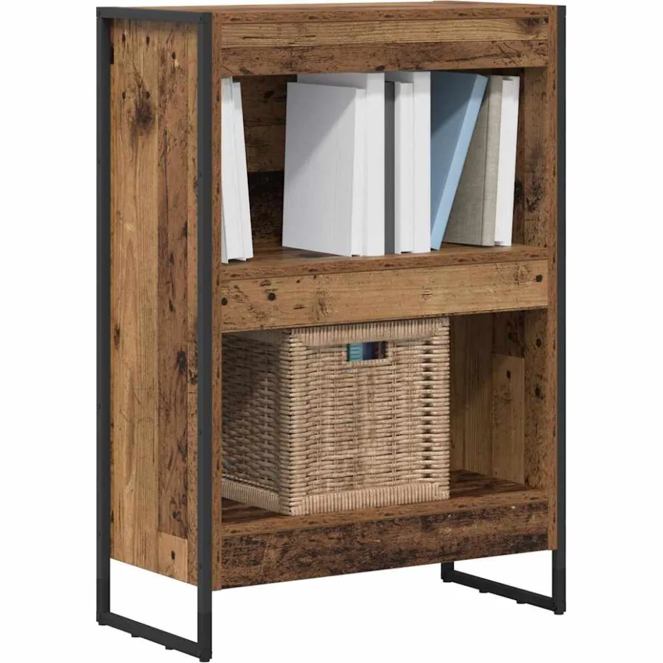 vidaXL Boekenkast 60 x 30 x 86,5 cm Bewerkt hout Oud Hout Bruin