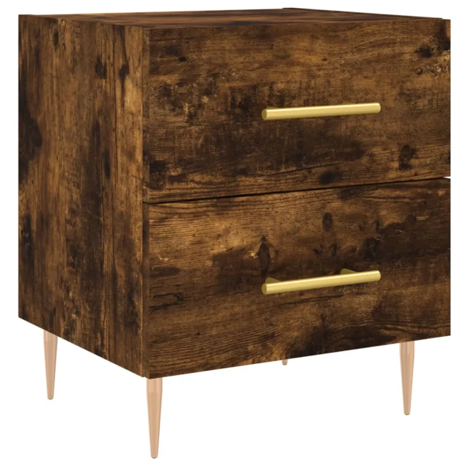 vidaXL Nachtkastje 40x35x47,5 cm bewerkt hout gerookt eikenkleurig, foto 3