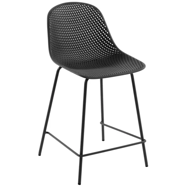 Kave Home Quinby barkruk zwart Grijs