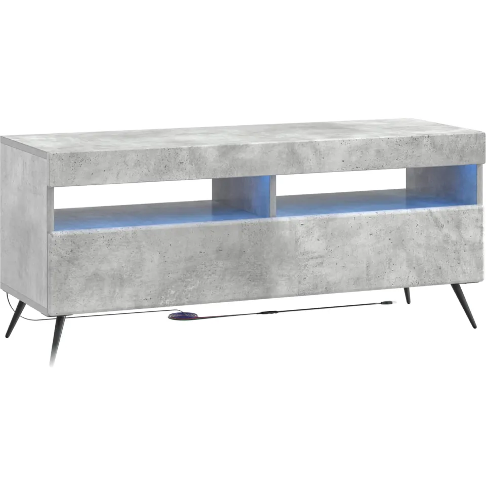 vidaXL LED tv-meubel Betongrijs Bewerkt hout grijs, foto 3