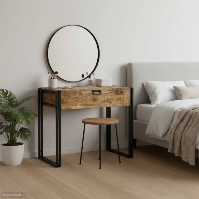 vidaXL Slaapkamer Kaptafels Bruin 90 x 50 x 75 cm Massief mangohout, foto 2