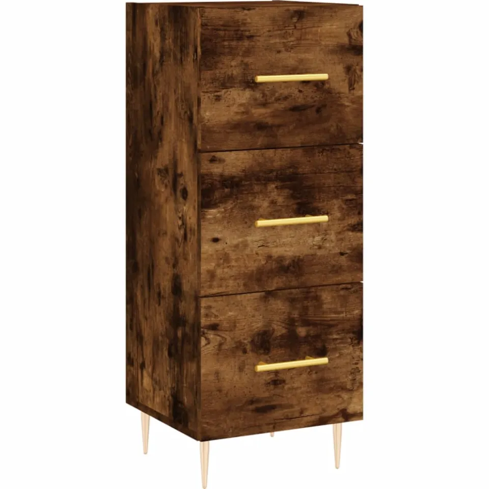 vidaXL Dressoir 34,5x34x90 cm bewerkt hout gerookt eiken, foto 3