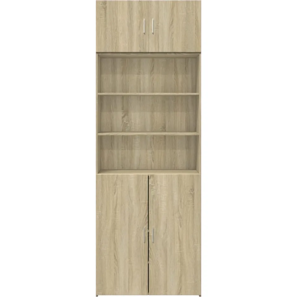 vidaXL Opbergkast 80x42,5x225 cm bewerkt hout sonoma eikenkleurig Bruin