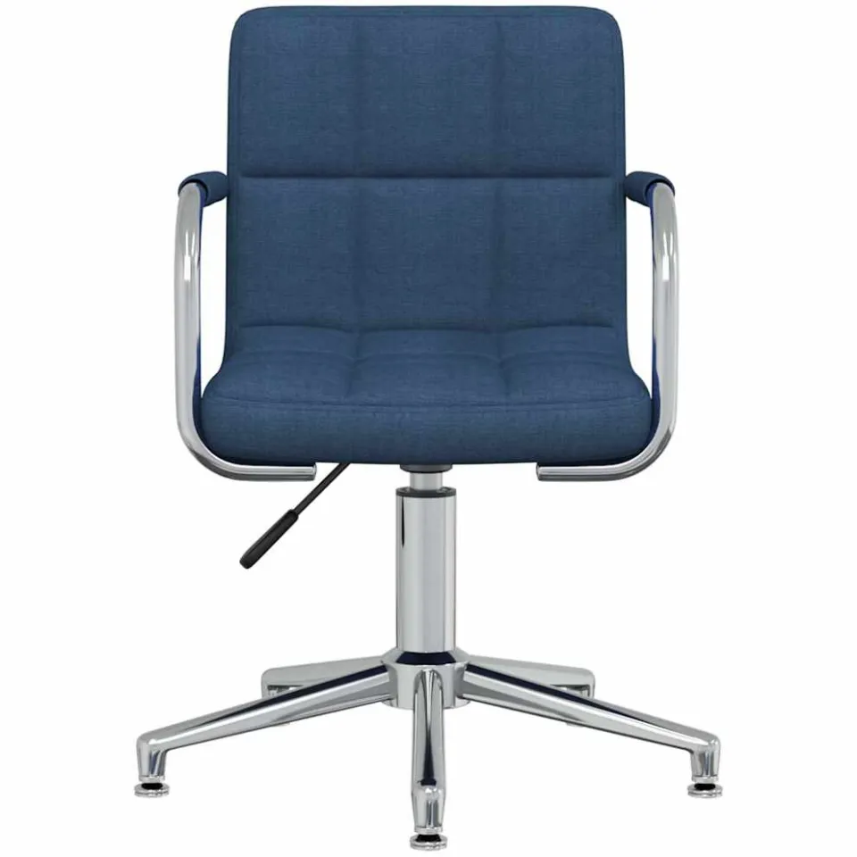 vidaXL Eetkamerstoel draaibaar stof blauw, foto 2