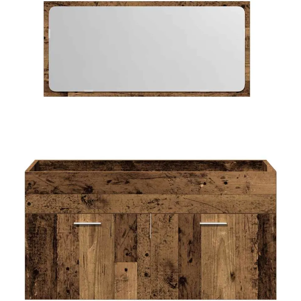 vidaXL Badkamerkast met spiegel bewerkt hout oud houtkleurig bruin, foto 3