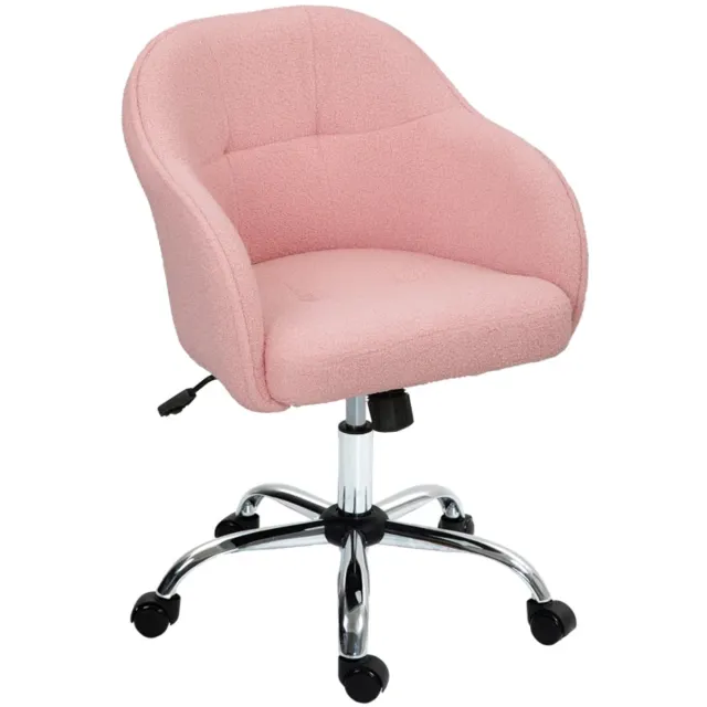 ZYLARO Ergonomische Bureaustoel met Schommelfunctie - In Hoogte Verstelbaar - 360° Draaibaar - Kantoorstoel - Gamestoel - Volwassenen Stoel - Computerstoel - Teddybe Roze