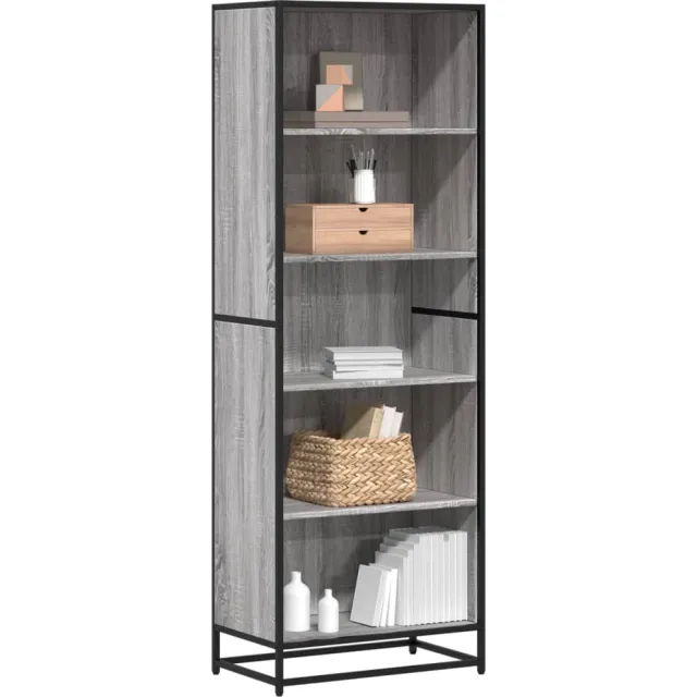 vidaXL Boekenkast 60x35x170,5 cm bewerkt hout grijs sonoma eikenkleur