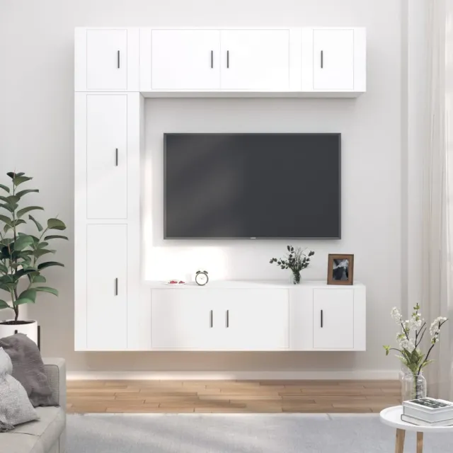 vidaXL 7-delige Tv-meubelset bewerkt hout wit, foto 2
