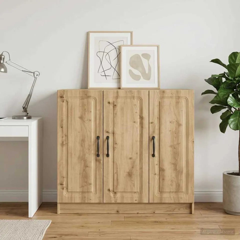 vidaXL Dressoir Artisanaal eiken 89 x 34,5 x 77 cm Bewerkt hout, foto 3