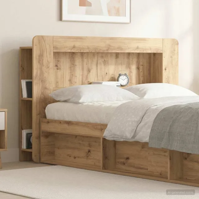 vidaXL Hoofdbordkast Artisanaal eiken 120 cm Geconstrueerd hout Bruin