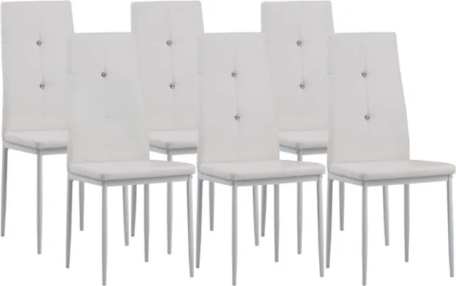 Thuys Stoelen 6 Stuks – Stoelen – 14.5 x 30 x 120.5 cm – Wit