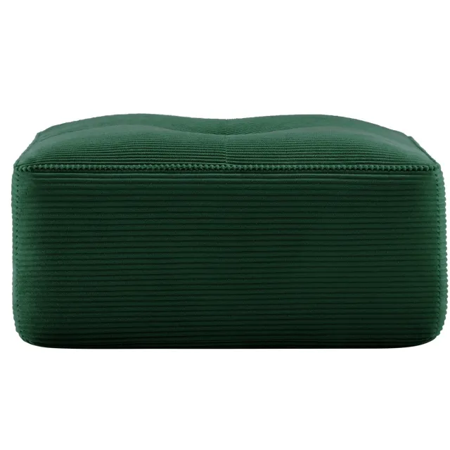 Wishdor Poef - Modulair ottoman - Zachte corduroy bekleding - Ribstof - Groen - Rechthoekig - Antislip basis - Voor volwassenen - Voor binnen - 83 x 26 cm