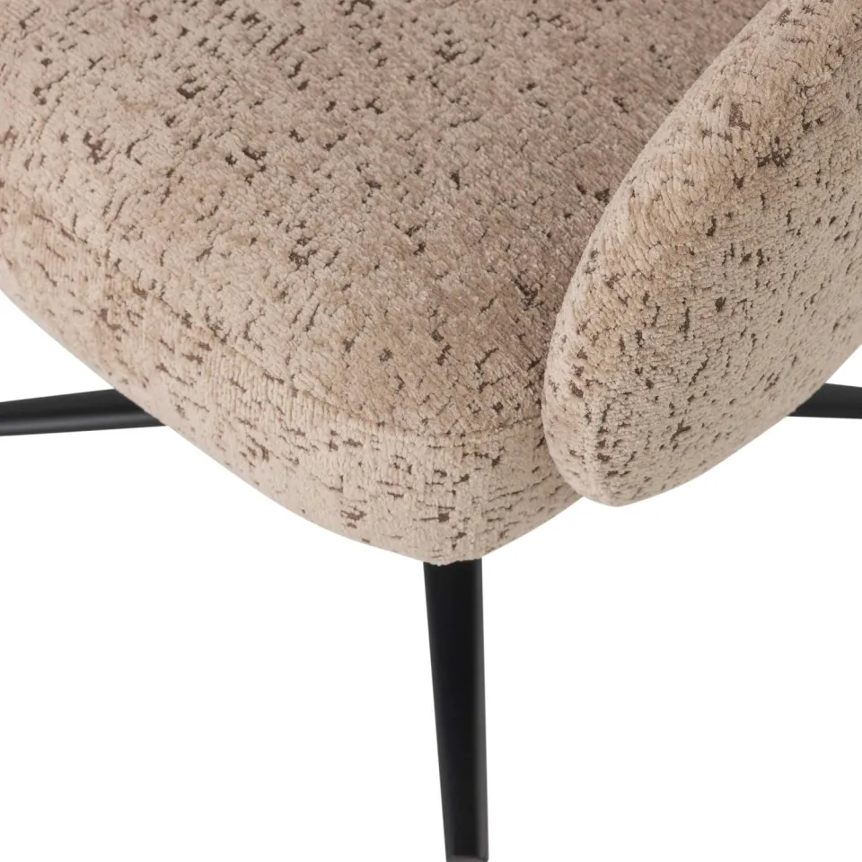 WOOOD Pico Draaifauteuil - Wollig Structuur - Bruin - 74x71x69, foto 7