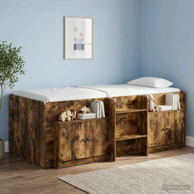 vidaXL Opbergkast voor Loftbed 2 st Gerookt eiken 66 x 35 x 48 cm Bruin