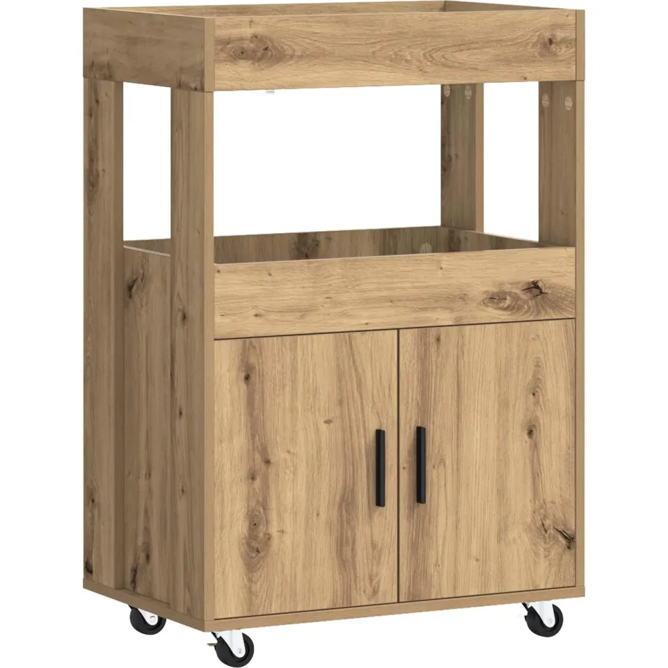 vidaXL Bar Kar Artisanaal eiken 60 x 39,5 x 89 cm Bewerkt hout, foto 3