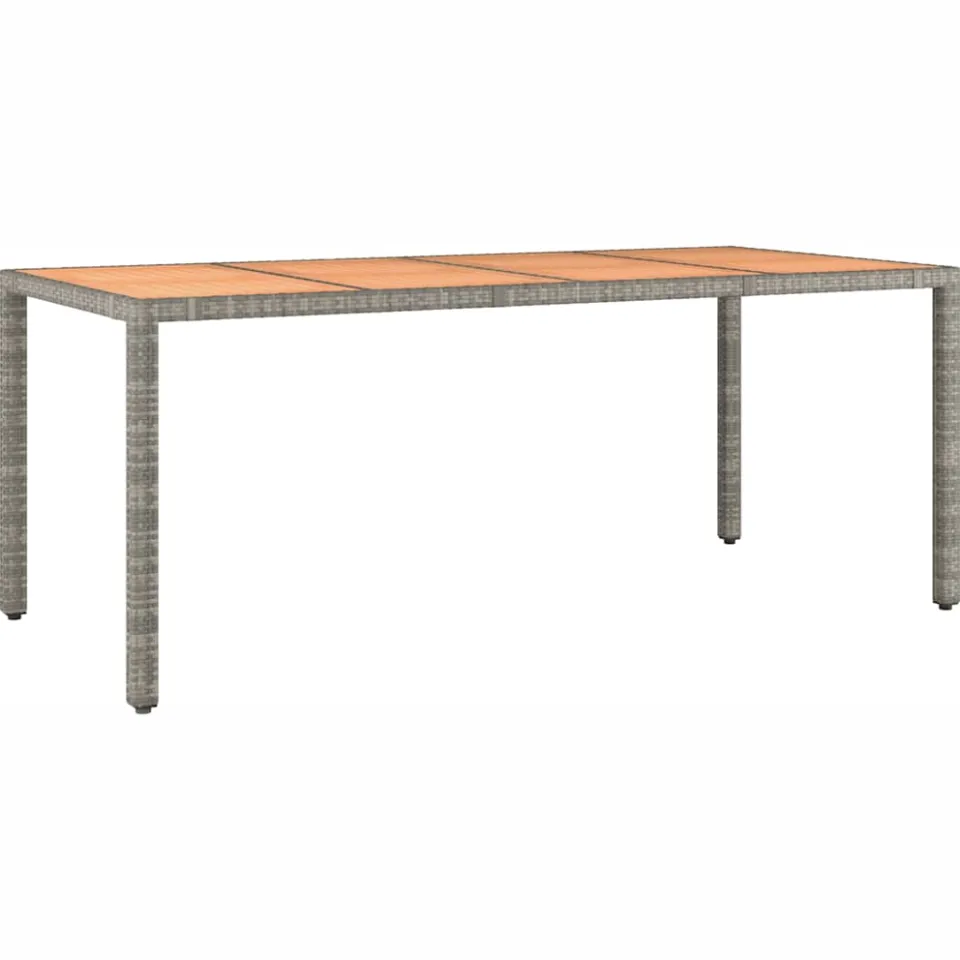 vidaXL 7-delige Bistroset met kussens poly rattan grijs