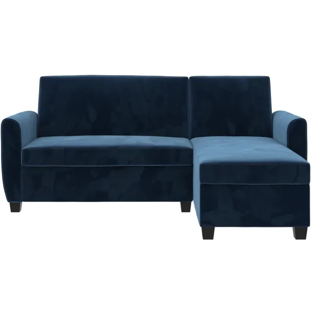 Notio Living Noah-Slaapbank - 3-zits - Donkerblauw Fluweel