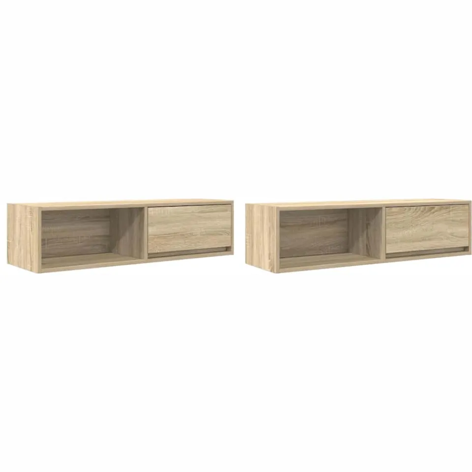 vidaXL Tv-meubelen 2 st 100x31x25,5cm bewerkt hout sonoma eikenkleurig Bruin