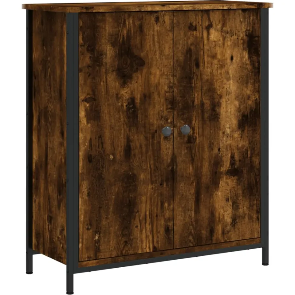 vidaXL Dressoir 70x30x80 cm bewerkt hout gerookt eikenkleurig, foto 3
