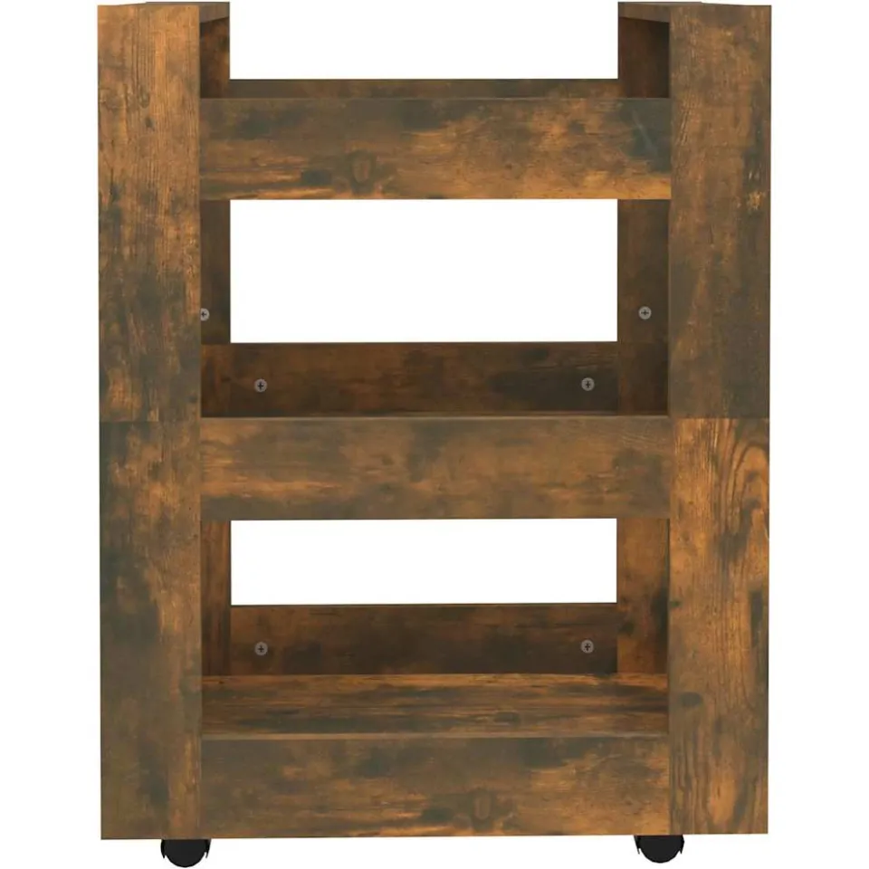 vidaXL Keukentrolley 60x45x80 cm bewerkt hout gerookt eikenkleurig, foto 4