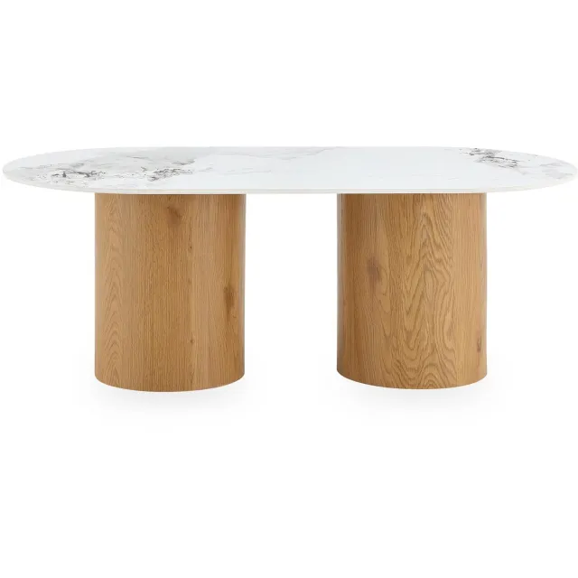 IDIMEX Salontafel REALM met keramisch blad – marmer/eikenhout wit